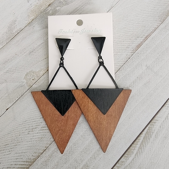 Long Wooden Earrings - Picture 1 of 1